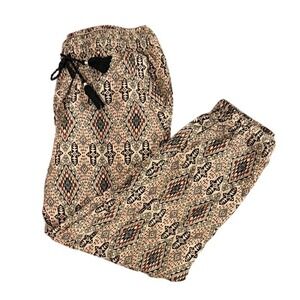 AMUSE Tribal Geometric Print Boho Casual Lightweight Pants Women's Medium